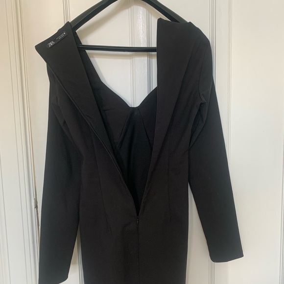 SEXY CLASSY BLACK LONG SLEEVES ZARA MINI DRESS - Picture 5 of 6